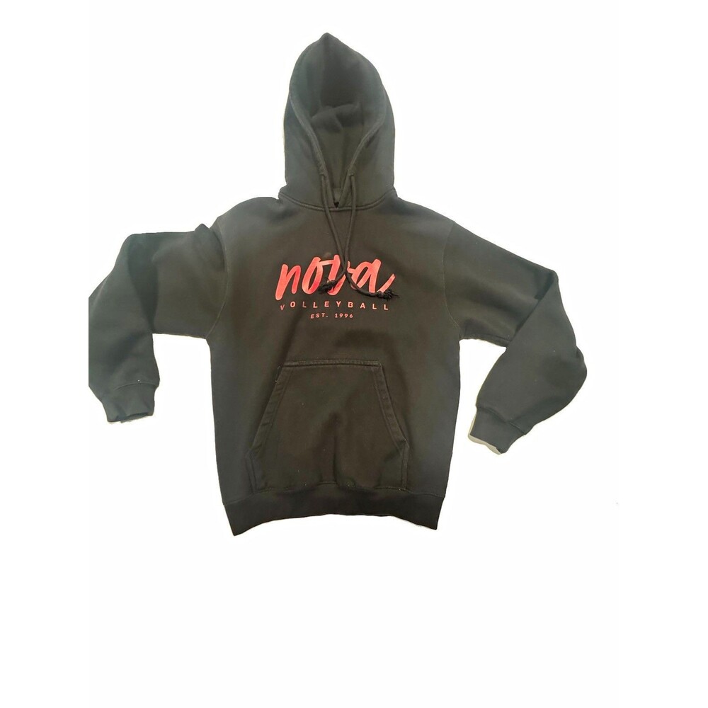Pennant Men's S Black Pullover Hoodie Pockets Nova Volleyball Graphic Print